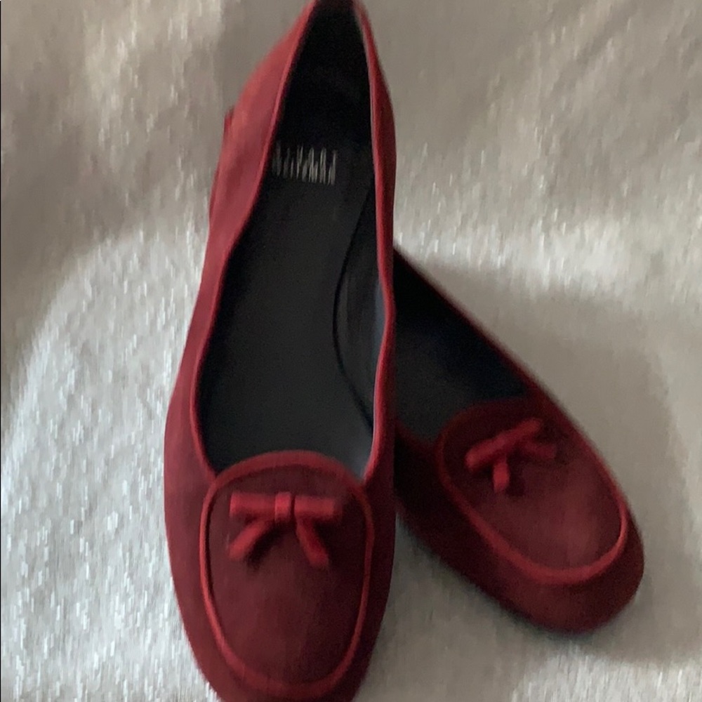 Stuart Weitzman Red Suede Flats